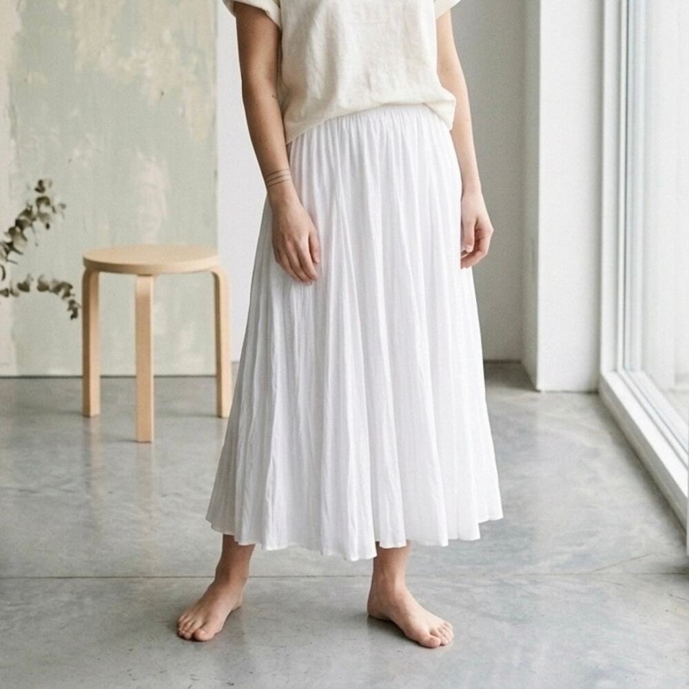 Zac & Rachel White Layered Maxi Skirt SzL Minimalist Romantic Balletcore - Picture 1 of 7